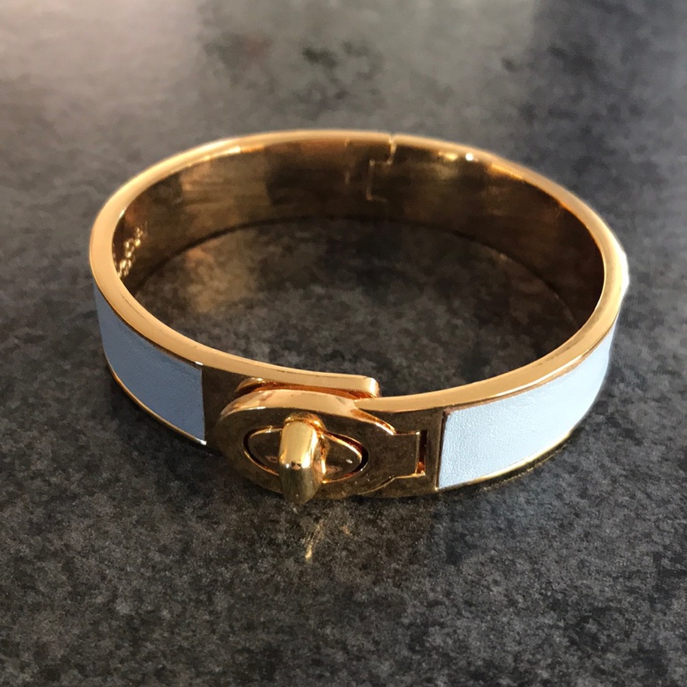 Blue Leather Coach Bangle